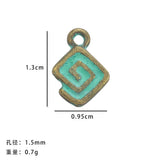 10pc Alloy DIY jewelry accessories, ancient green and smudged green earrings, pendants, creative bracelets, necklaces, small pendants