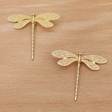 10Pcs DIY Accessories Vintage Step Hairpin Antique Material Alloy Dragonfly (09807)