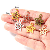 DIY alloy jewelry accessories, hollowed-out five-pointed star pendants. They can be used as decorative pendants for bracelets, keychains and other ornaments. ef4769