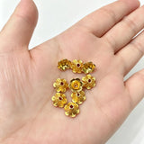 5x8.3mm 100-piece alloy golden hollow-out eight-petaled flower bead holder flower hat spacer bead accessory h6010