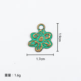 10pc Antique green and blue cross-shaped heart-shaped seahorse pendant DIY jewelry accessory vintage earring accessory