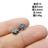 Vintage silver spear black bead spacer and loose bead set, auspicious totem flower holder Buddha head accessory, DIY bracelet necklace cultural jewelry accessory