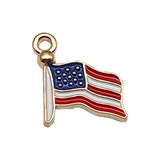 1 American Independence Day USA flag pendant DIY earrings, star cross flag alloy resin pendant
