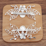 2Pc Alloy Large Double Butterfly Tongue Clip (12694)