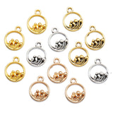 50pcs 14x11mm Sea Oath Mountain Alliance Ocean Waves DIY Alloy Jewelry Accessories B1109