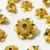 5x8.3mm 100-piece alloy golden hollow-out eight-petaled flower bead holder flower hat spacer bead accessory h6010