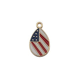 1 American Independence Day USA flag pendant DIY earrings, star cross flag alloy resin pendant