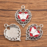 11 European and American cross-border personality retro gothic peach heart wings alloy earrings necklace jewellery accessories