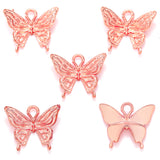 50 piezas de 18 x 15 mm, accesorio de joyería de aleación para bricolaje, colgante de mariposa D2137 