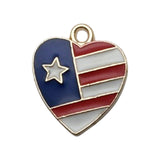 1 American Independence Day USA flag pendant DIY earrings, star cross flag alloy resin pendant