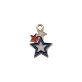 1 American Independence Day USA flag pendant DIY earrings, star cross flag alloy resin pendant