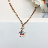 1 American Independence Day USA flag pendant DIY earrings, star cross flag alloy resin pendant