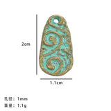 10pc Alloy DIY jewelry accessories, ancient green and smudged green earrings, pendants, creative bracelets, necklaces, small pendants