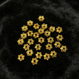 6.8mm 100-piece alloy golden five-leaf flower base bead spacer handmade bead string h6008