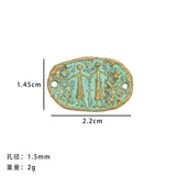 10pc Alloy DIY jewelry accessories, ancient green and smudged green earrings, pendants, creative bracelets, necklaces, small pendants