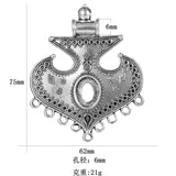 1pc Tibetan Silver Vintage Zinc Alloy Antique Silver Pendant Accessory Ethnic Siberian Style Ornament Pendant