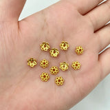 5.6mm 100-piece alloy golden hollowed-out plum blossom petal spacer DIY jewelry accessory h6006