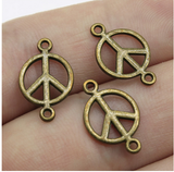 20pcs 17x11mm Tibetan Silver peace symbol Alloy Charm connector EF3856