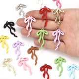 5 pcs High quality Spray paint Bow Charm Woman Earring Necklace Alloy Charms for Jewelry Making W279