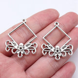10pcs 34x27mm Antique Silver Color Earring Connector Pendant For DIY Jewelry Making Handmade Jewelry Craft Findings