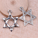 5pcs 45x38mm 2 Colors Antique Bronze Color Antique Silver Color Star Of David Charms For DIY Jewelry Making