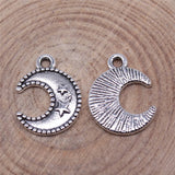 20pcs 15x12mm 2 Colors Antique Bronze Color Antique Silver Color Moon Stars Charms For DIY Jewelry Making