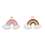 10pcs 19x14mm Kc Gold Color Rainbow Charms For DIY Jewelry Making