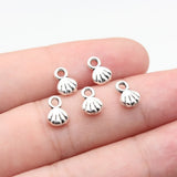 40pcs 8.2x5.7mm 2 Colors Antique Bronze Color Antique Silver Color Shell Charms For DIY Jewelry Making