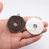 1pcs 58x53mm 2 Colors Antique Silver Color Antique Copper Color Irregular Geometric Circular Pattern Pendant