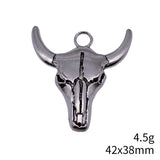 5pcs 42x38mm 2 Colors Antique Bronze Color Antique Silver Color Bull Skull Pendant For DIY Jewelry Making