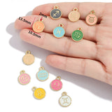 12 PCS 13x10mm 12 Constellation Charms Pendant Enamel Charms Bracelet For Jewelry Making Handmade Craft Accessories W539