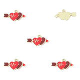 10-Piece Red Valentine's Day Enamel Charm Bracelet, Earrings, Metal Keychain Pendant Jewelry Accessories Set W577