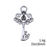 20pcs 33x18mm 2 Colors Antique Bronze Color Antique Silver Color Heart Key Charms For DIY Jewelry Making