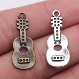 10pcs 26x11mm 2 Colors Antique Bronze Color Antique Silver Color Guitar Charms For DIY Jewelry Making
