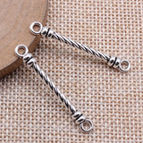 20pcs 38x5mm Antique Silver Color Long Strip Connector Pendant For DIY Jewelry Making Handmade Jewelry Craft Findings