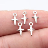 100pcs 11x6mm 5 Colors Cross Star Charms For DIY Jewelry Making