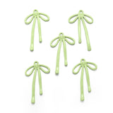 5 pcs Small High quality Spray paint Bow Charm Woman Earring Necklace Alloy Charms for Jewelry Making 32*19mm W310