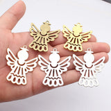 2pcs 57x46mm 5 Colors Angels Watching Over Me Charms For DIY Jewelry Making