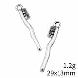 10pcs 29x13mm 2 Colors Antique Bronze Color Antique Silver Color Toothbrush Charms For DIY Jewelry Making