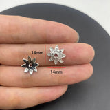 20-40pcs silver Alloy Flower Holder Partition Bead Cap Bead Holder Cap DIY Step Shaking Hairpin Hairpin Crown Accessories V149