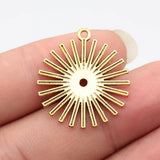 10pcs 29x26mm 3 Colors Antique Bronze Color Antique Silver Color Antique Gold Color Circular Geometric Sun-Shaped Charms