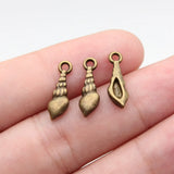 40pcs 16x5.2mm 2 Colors Antique Bronze Color Antique Silver Color Conch Charms For DIY Jewelry Making