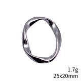 10pcs 25x20mm 5 Colors Irregular Hollow Twisted Geometric Elliptical Circle Charms For DIY Jewelry Making