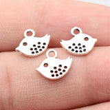40pcs 11x9.8x1mm 2 Colors Antique Bronze Color Antique Silver Color Bird Charms For DIY Jewelry Making
