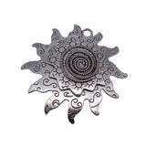 1pcs 66x65mm 3 Colors Antique Bronze Color Antique Silver Color Antique Gold Color Swirl Pattern Sun Pendant