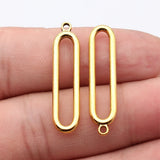 20pcs 33x7.8mm 4 Colors Kc Gold Color Rhodium Color Hollowed-Out Oval Geometric Charms For DIY Jewelry Making