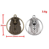 4pcs 26x23mm Ancient Egyptian Double Sided Egyptian Pharaoh Charms For DIY Jewelry Making