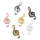 20 pcs 6 colors Metal music notation Charms Diy Jewelry Handmade Accessories Fashion Charms Pendant  22*15mm P218