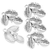 20Pcs 24*20mm 5 Color Charms leaf Metal Alloy Pendants for Earring Necklace Jewelry Making DIY Handmade