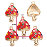 10Pcs 6 Color mushroom Charms Diy Findings Keychain Bracelets Pendant For Jewelry Making